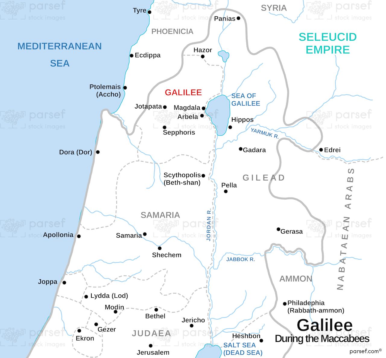 Galilee During Maccabees Map bible map