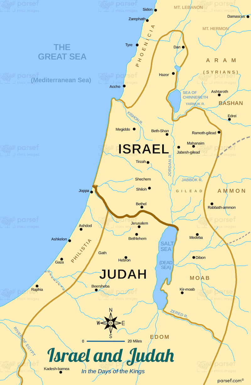 Israel and Judah Map bible map