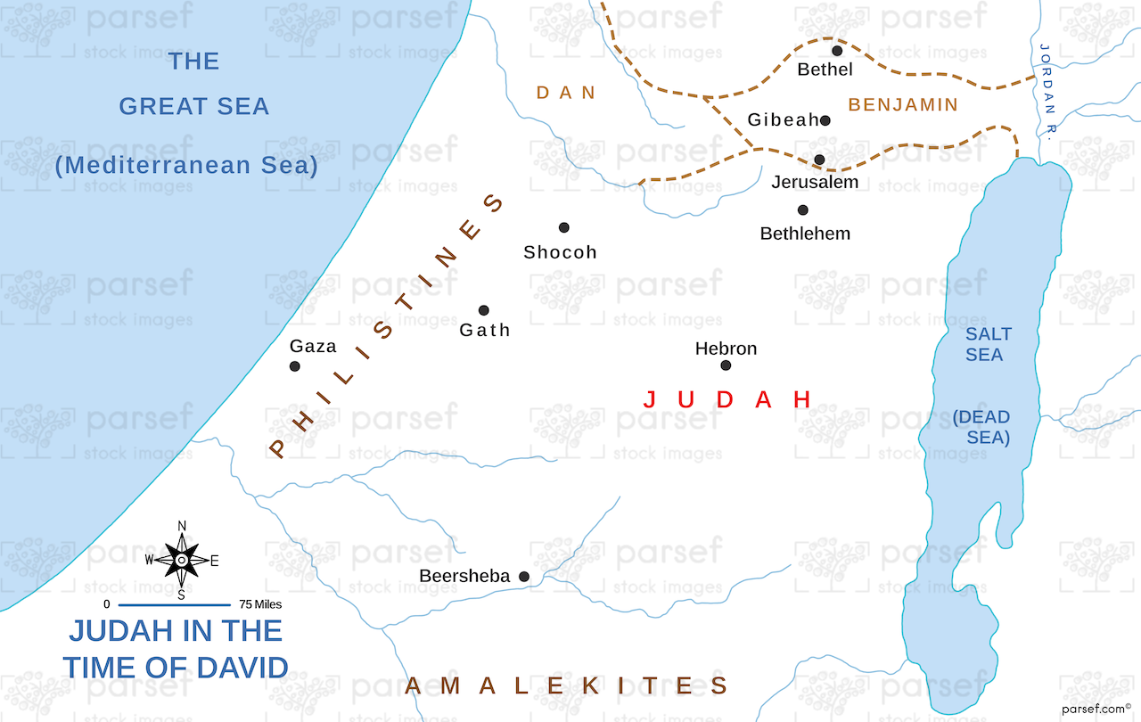 Judah in the Time of David Map bible map