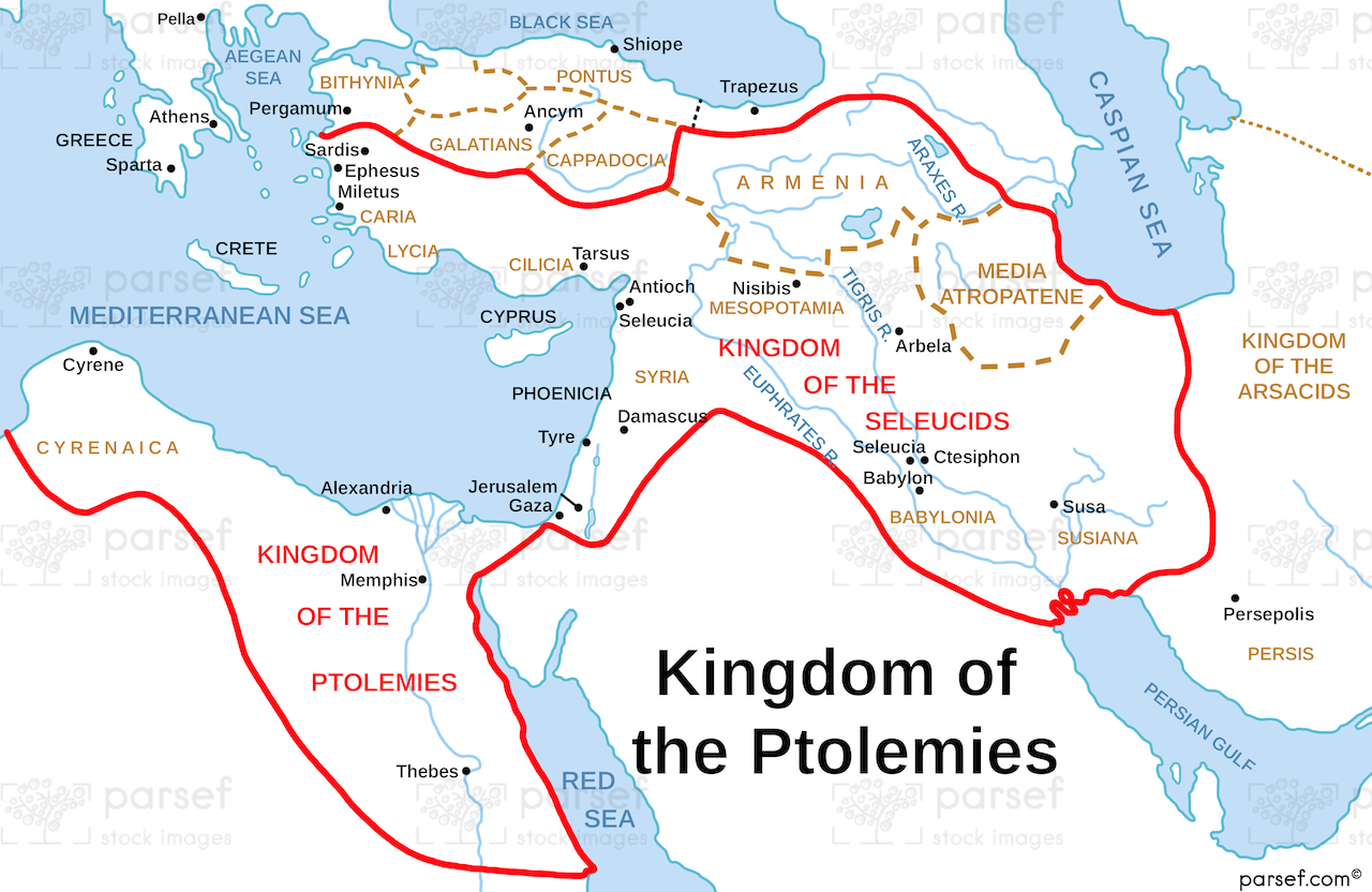 Kingdom of the Ptolemies Map bible map