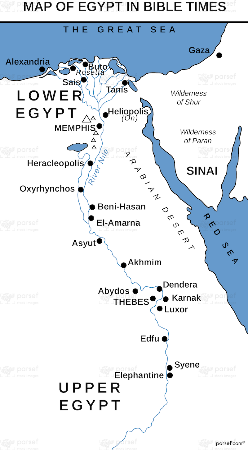 Egypt in Bible Times Map bible map