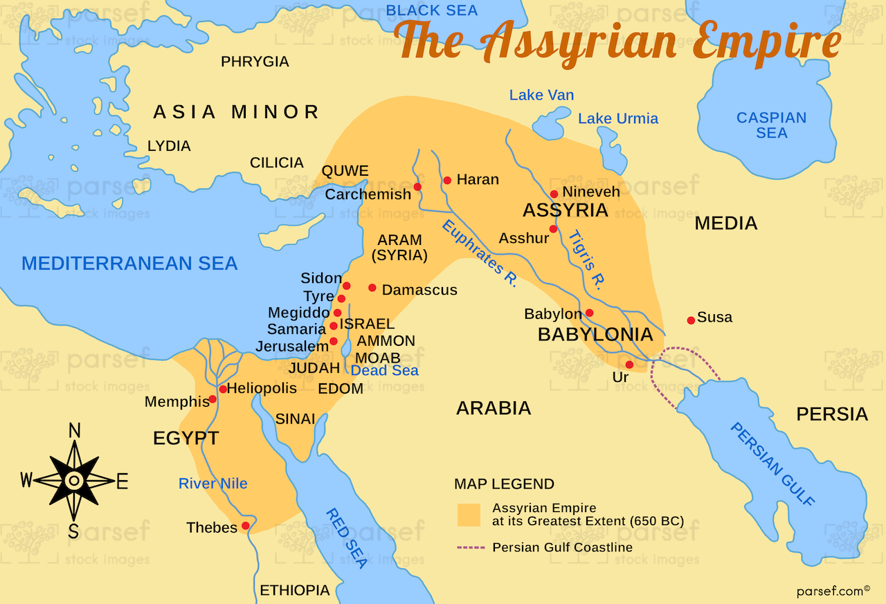 Assyrian Empire Map bible map